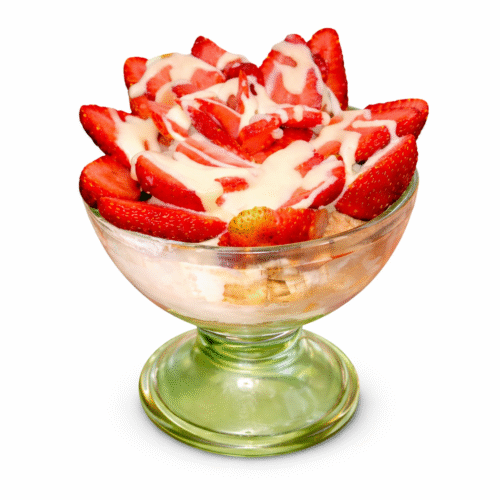 Copa fresa con crema y helado