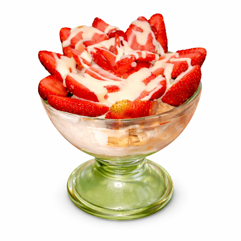 Copa fresa con crema y helado